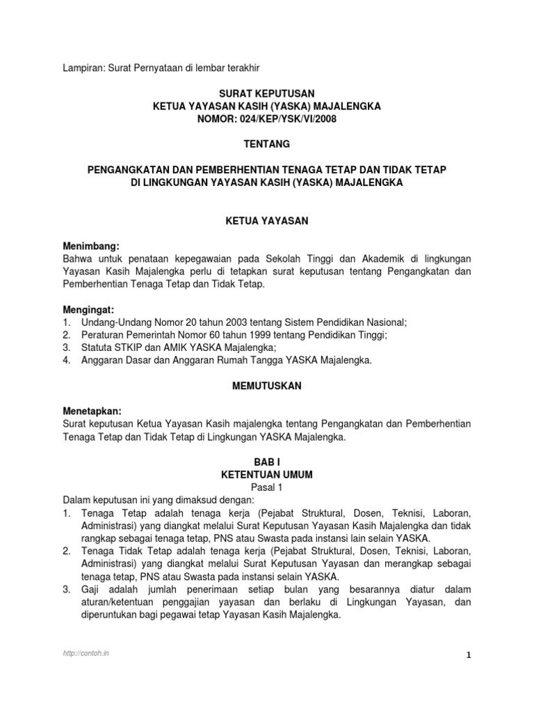 Contoh Surat Keputusan Kenaikan Gaji Karyawan Swasta Mosaicone