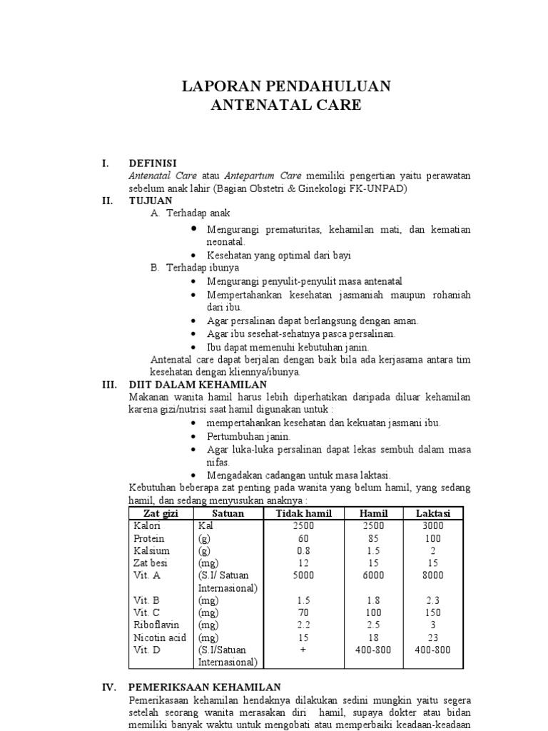 Antenatal Care | PDF