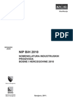 Nomenklatura Industrijskih Proizvoda Bosne I HercegovineNIP 2010 - Bos