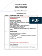 Ministry of Health Directorate General: Curriculum Vitae Section-1: Curriculum Vitae Details
