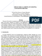 El Proyecto Griale para La Ironía en Español Conceptos Previos