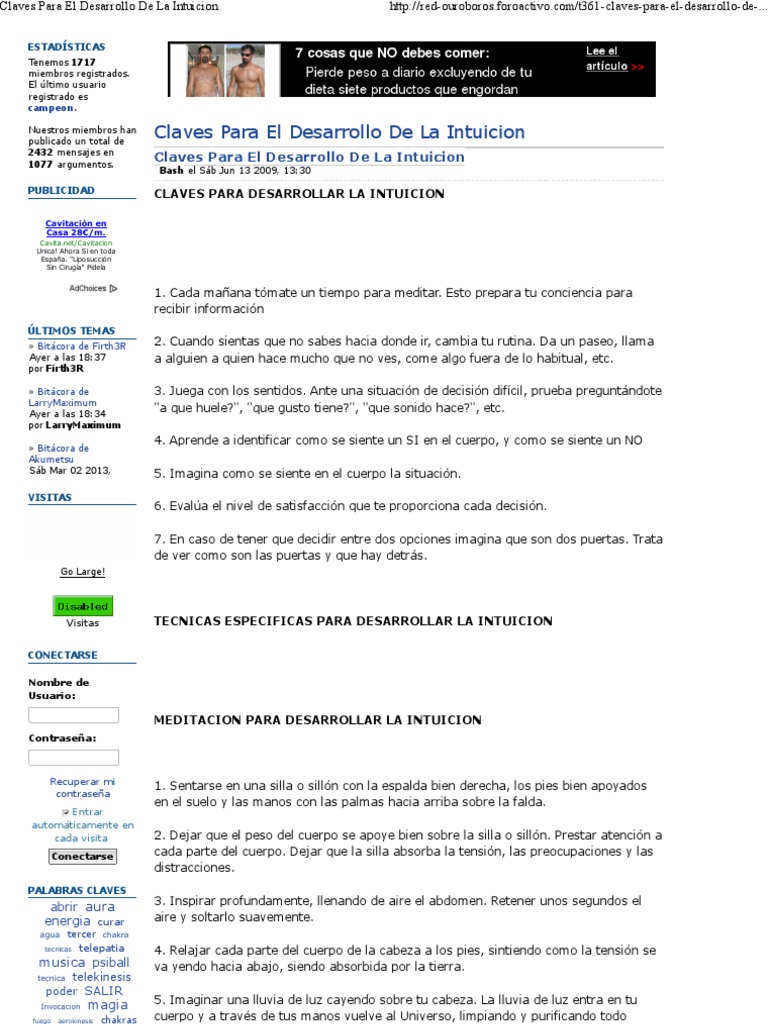 Claves para El Desarrollo de La Intuicion PDF | PDF | Intuición | Science