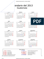 Calendario de Guatemala Del 2013 (Asuetos)