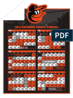 2013 Orioles Schedule