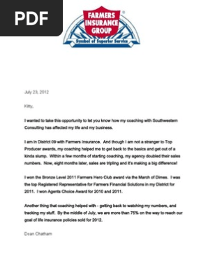 Dean Chatham - Farmers Insurance Group Testimonial Dean Chatham - Farmers Insurance Group Testimonial