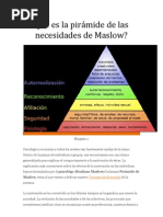 Qué es la pirámide de las necesidades de Maslow