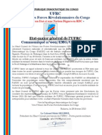Memo by UFRC on the Peace Accord of Addis Abeba signed on 2013 February 24