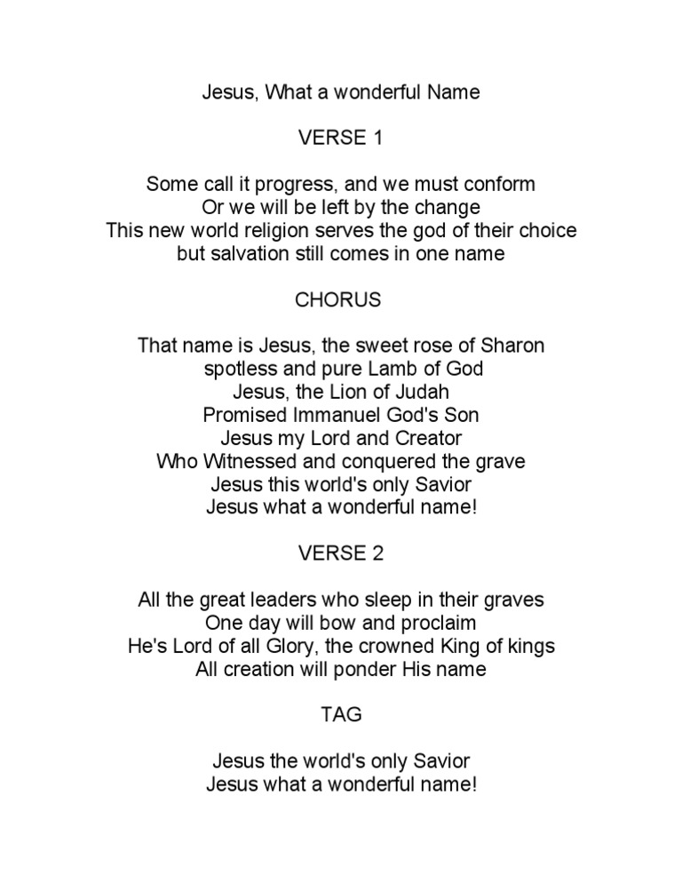 Jesus What A Wonderful Name Pdf Ancient Mediterranean Religions Jesus