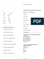 TEST PAPER Present Perfect