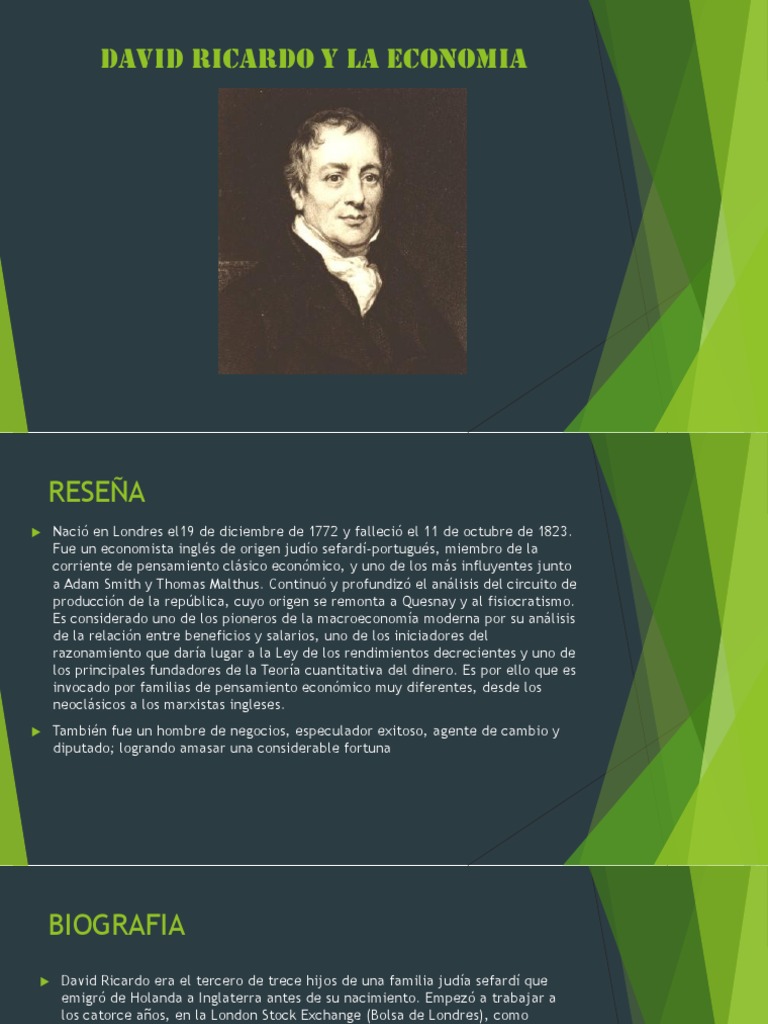 David Ricardo: Vida y Aportaciones Económicas | PDF | Teorías ...