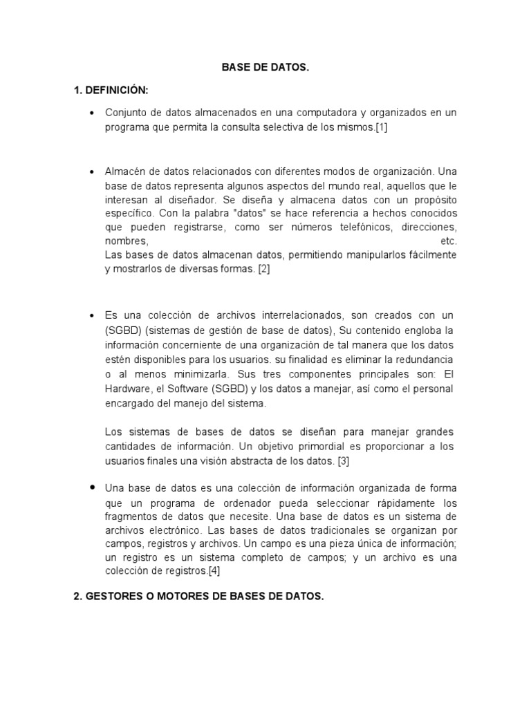 Base de Datos | PDF | Mi sql | Bases de datos