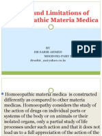 Scope and Limitations of Homoeopathic Materia Medica