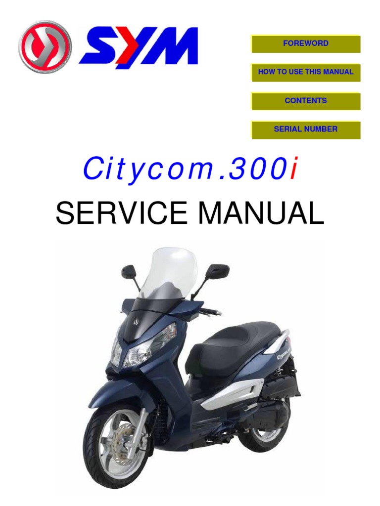Opdater Surichinmoi død Sym Citycom 300i (En) | PDF | Motor Oil | Electrical Connector
