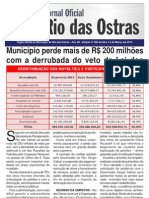 Município Perde Mais de R$ 200 Milhões Com A Derrubada Do Veto Da Lei Dos R o y A L T I e S