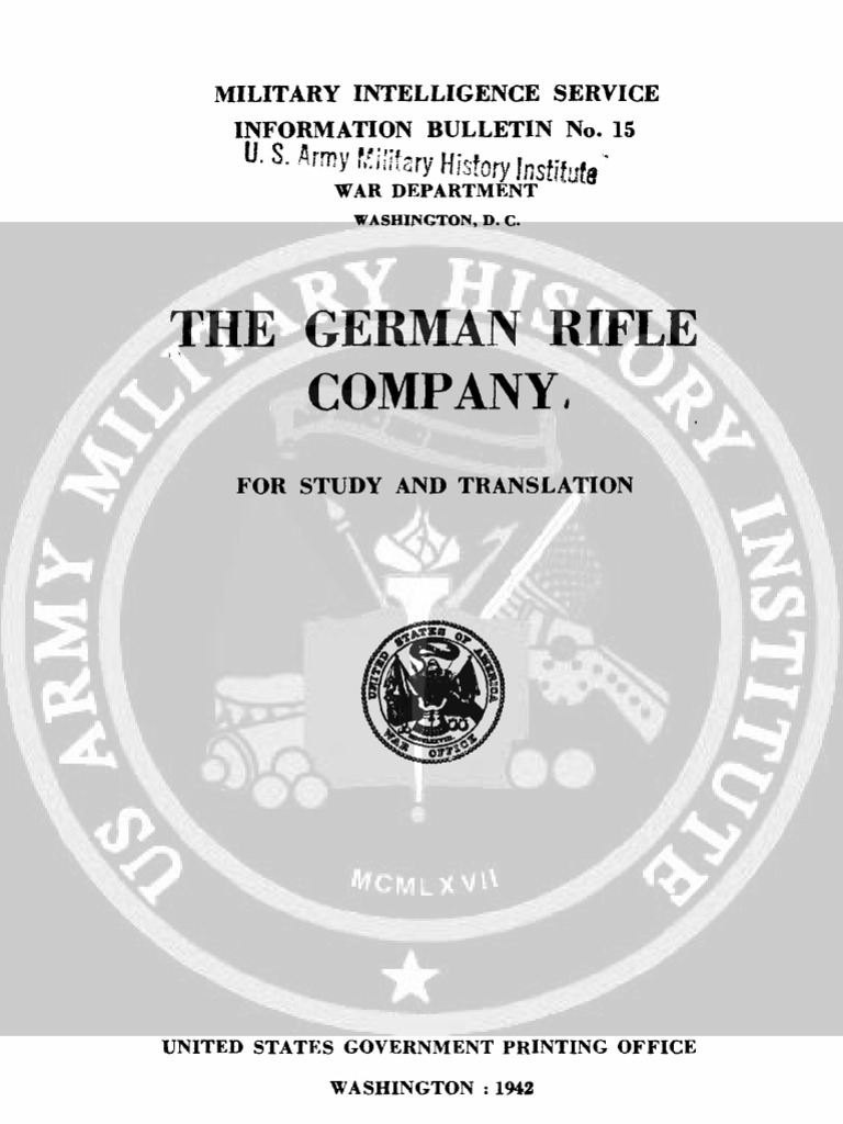 1942 US Army WWII German Rifle Company 390p. | PDF