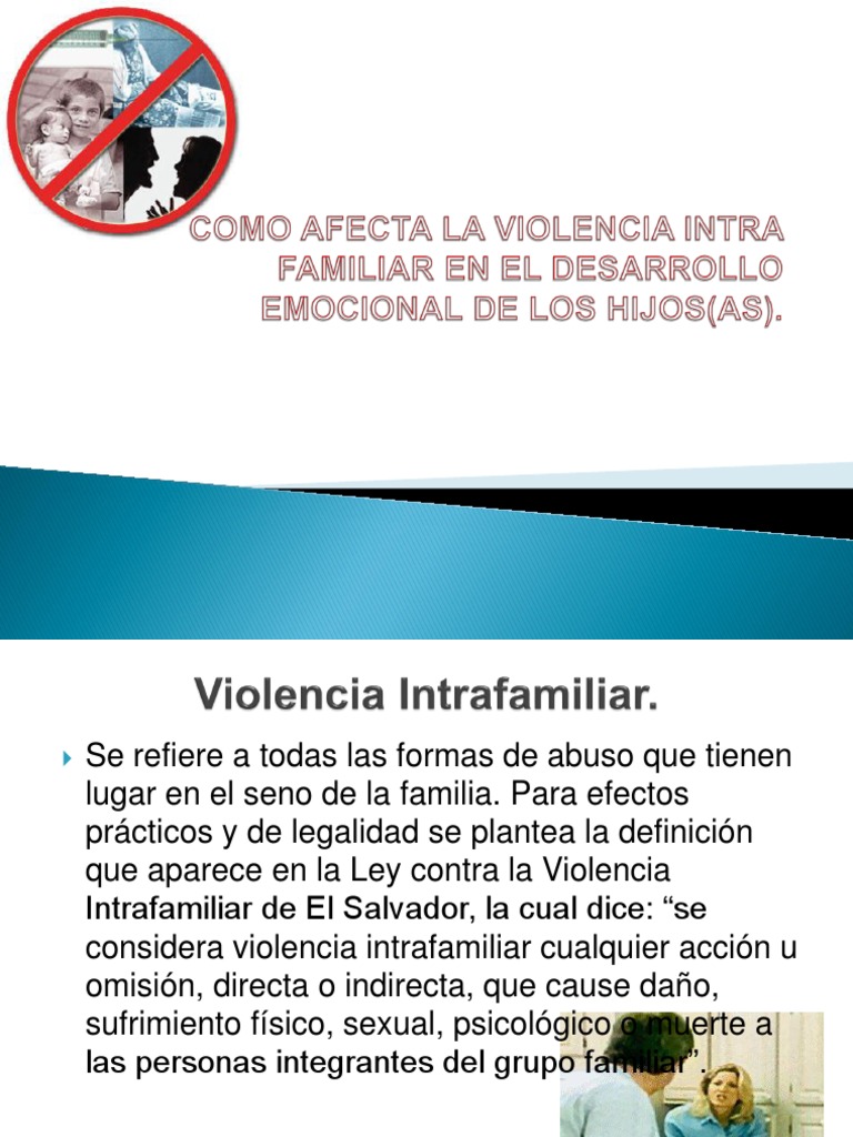 Como Afecta La Violencia Intra Familiar en El | PDF | Violencia | Abuso ...