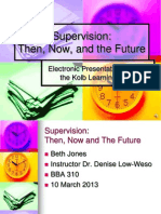 Supervision: Then, Now, and The Future: Electronic Presentation Through The Kolb Learning Cycle