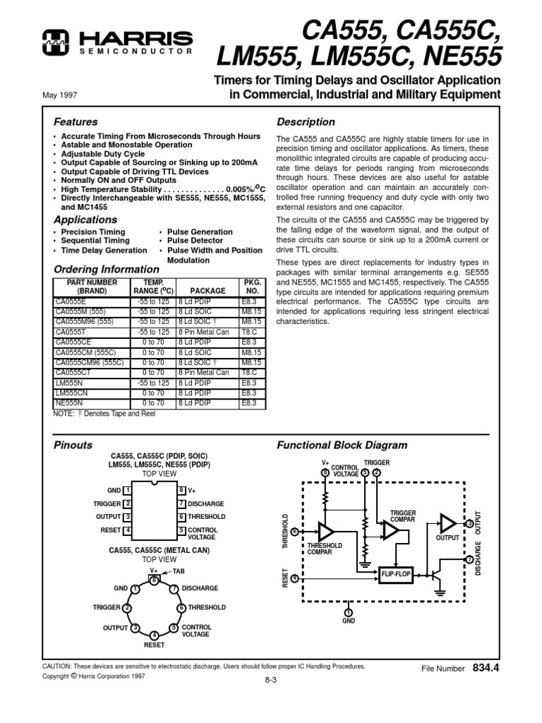 555 Oscilador Datasheet Pdf Pdf Electrical Circuits Capacitor