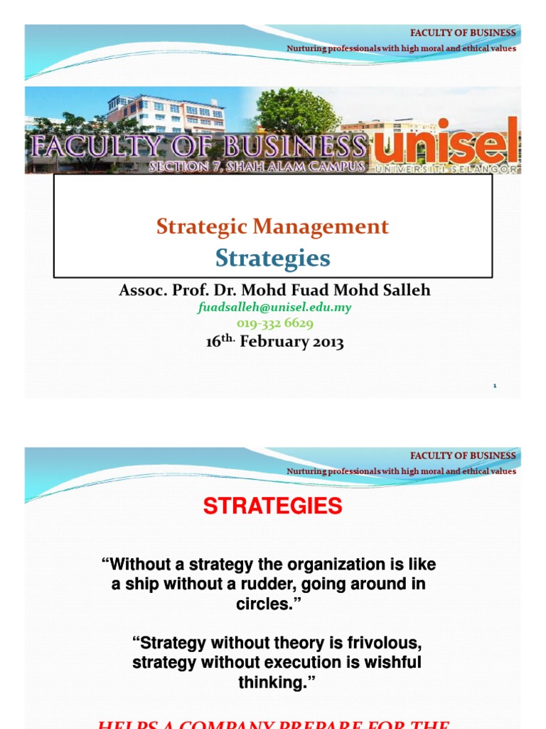 Strategic Management Insights | PDF | Strategic Management | Swot Analysis