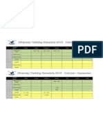 2013 Riverway Rowing Club - Term 4 Training Schedule October - December