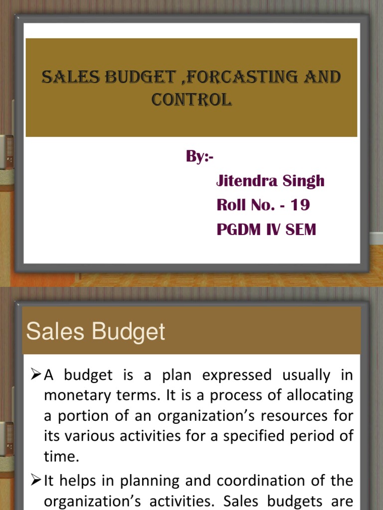 Sales Budgeting and Forecasting Guide | PDF | Forecasting | Budget