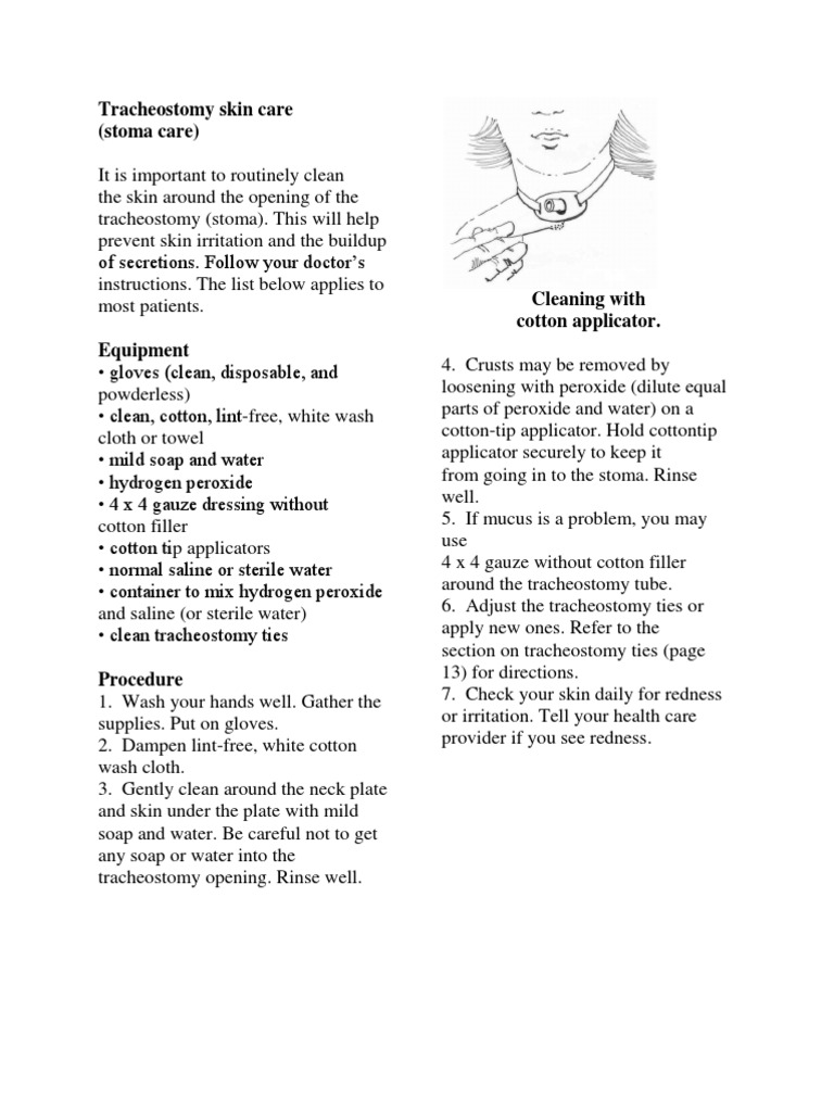 Tracheostomy Skin Care (Stoma Care) PDF Wellness Medical