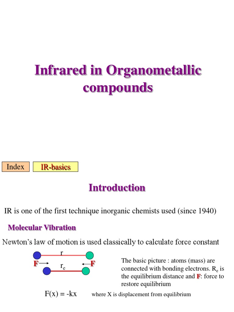IR Organometallic | PDF | Ligand | Infrared Spectroscopy