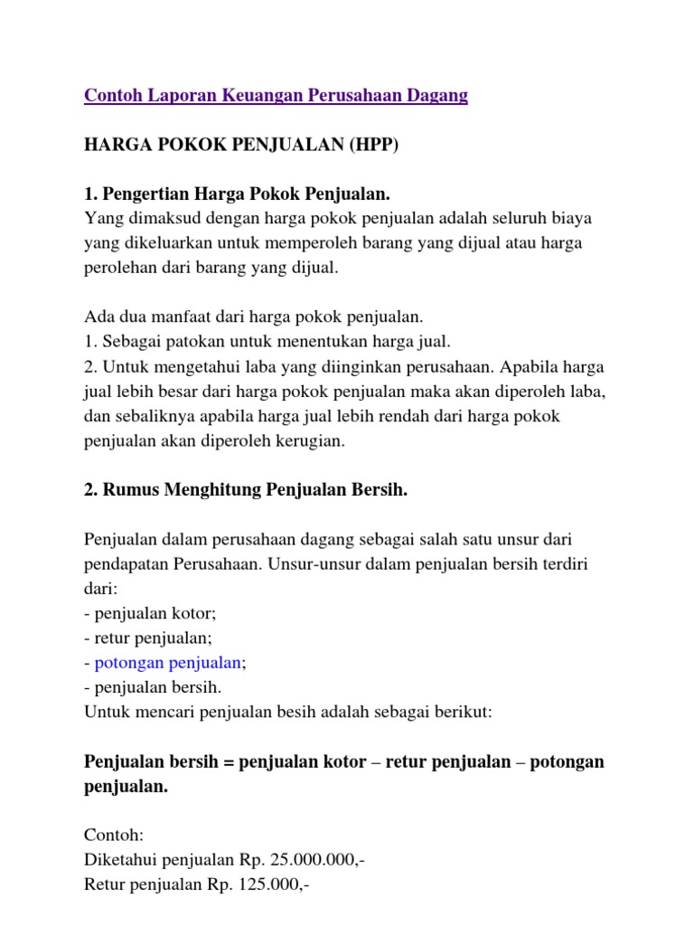 Contoh Laporan Laba Ditahan Perusahaan Dagang Kumpulan Contoh Laporan Laba Ditahan Perusahaan Dagang Kumpulan