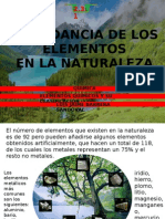 Abundancia de Los Elementos en La Naturaleza