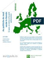Raport Europuls Au Politicile de Mediu Unda Verde in Romania