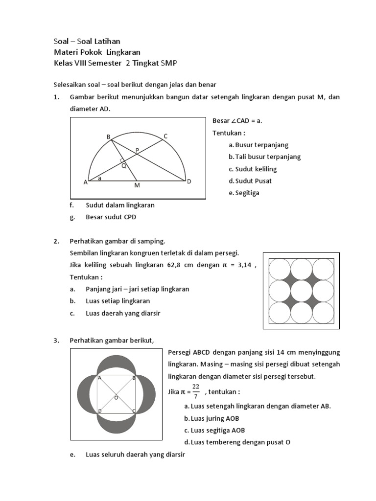 Materi Lingkaran Kelas 8 Kurikulum 2013