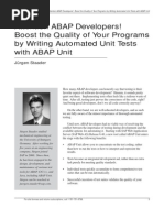 Attention ABAP Developers! Boost The Quality of Your Programs by Writing Automated Unit Tests With ABAP Unit PDF