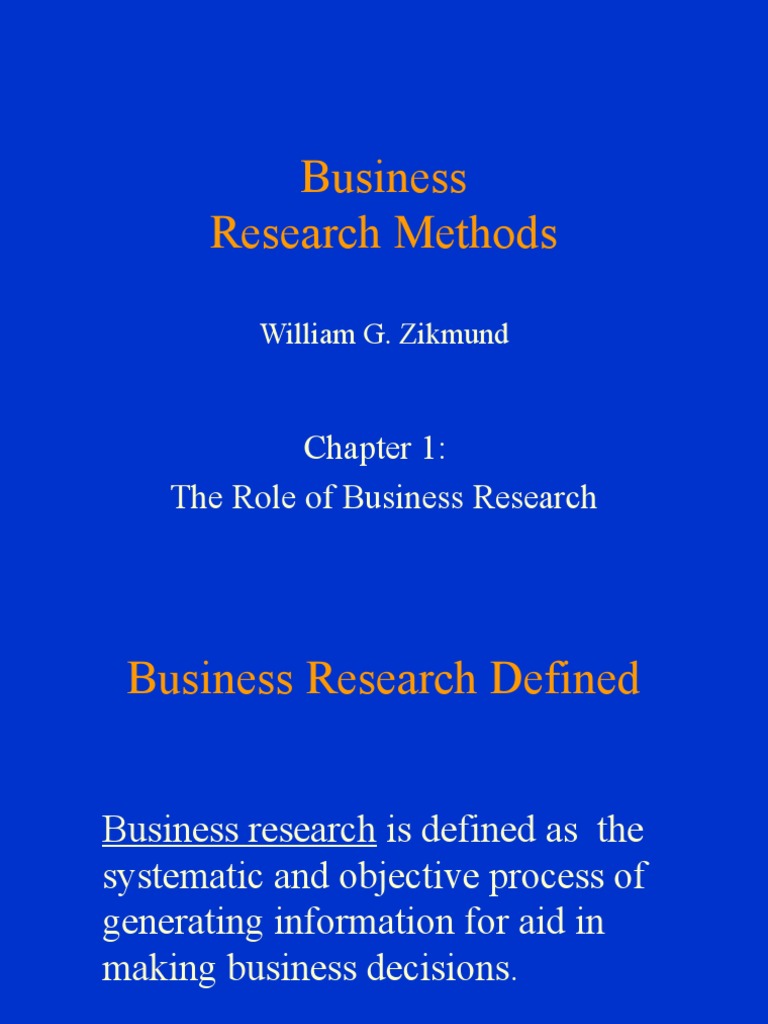 business research methods zikmund