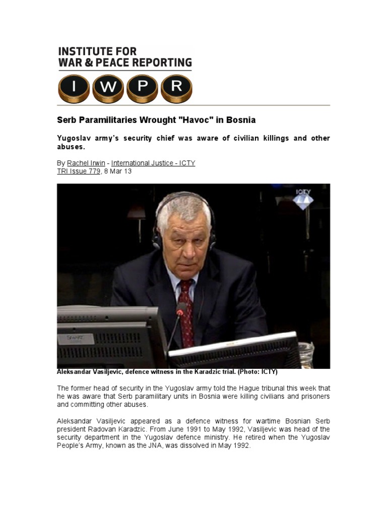 Serb Paramilitaries Wrought Havoc in Bosnia | PDF | Bosnian War ...