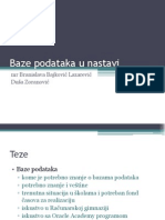 Baze Podataka U Nastavi