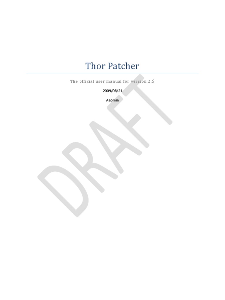 Thor Patcher | PDF | Microsoft Windows | System Software