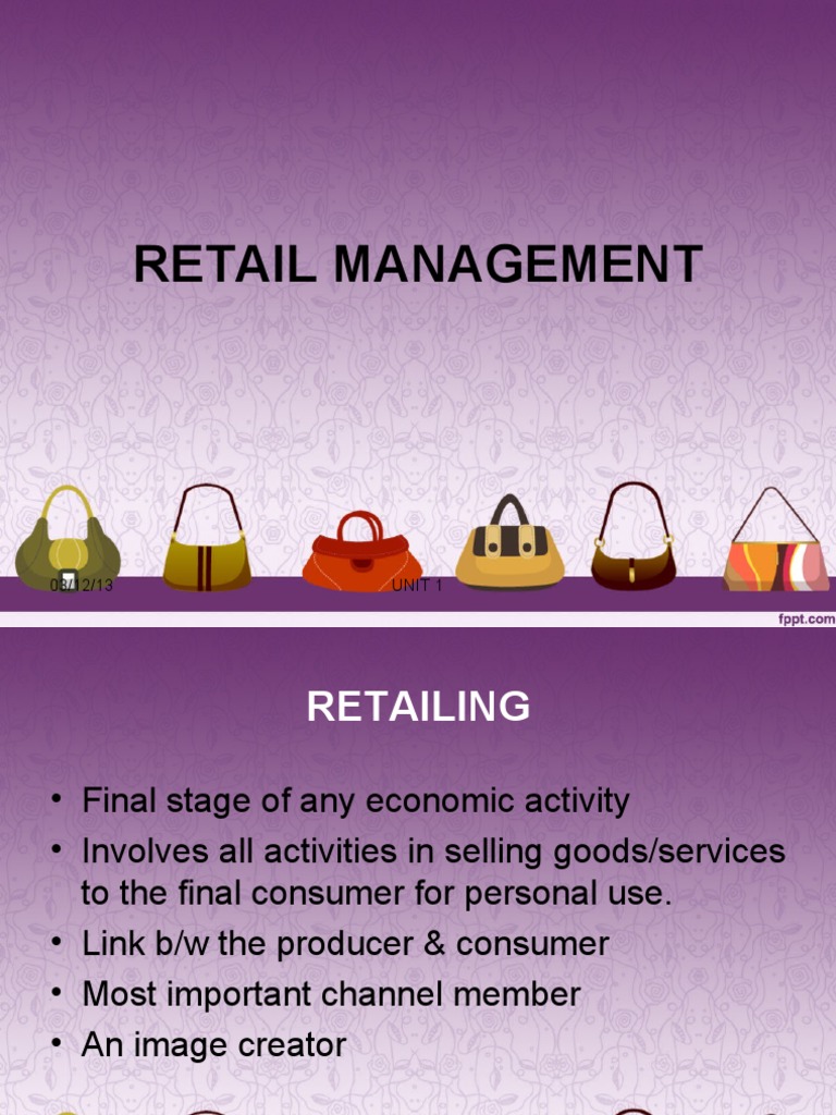 Retail Management Unit 1 PDF Supermarket Retail