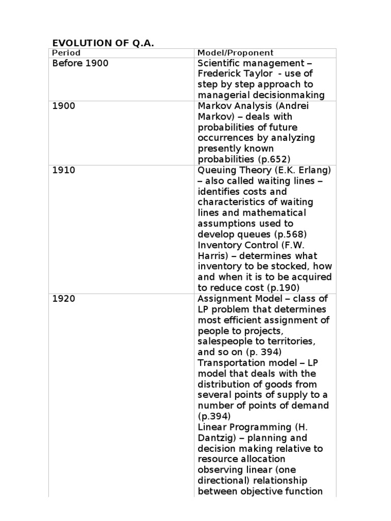 History of Quantitative Analysis Methods | PDF