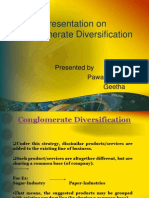 Presentation On Conglomerate Diversification: Presented by Pawan Singh Geetha