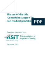 ASiT Non Medical Consultant Position Statement