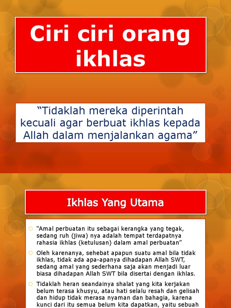 Ciri Ciri Orang Ikhlas Pdf