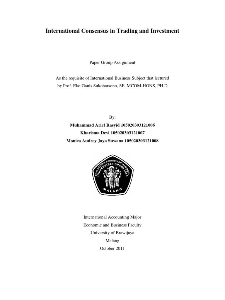 International Consensus in Trade & Investment | PDF | Economics | Economies