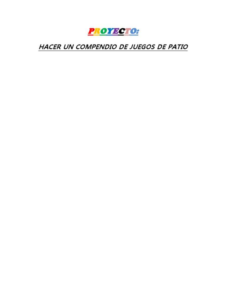 Compendio De Juegos De Patio