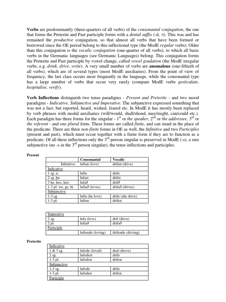 History of Verb Conjugations | PDF | Verb | Grammatical Conjugation