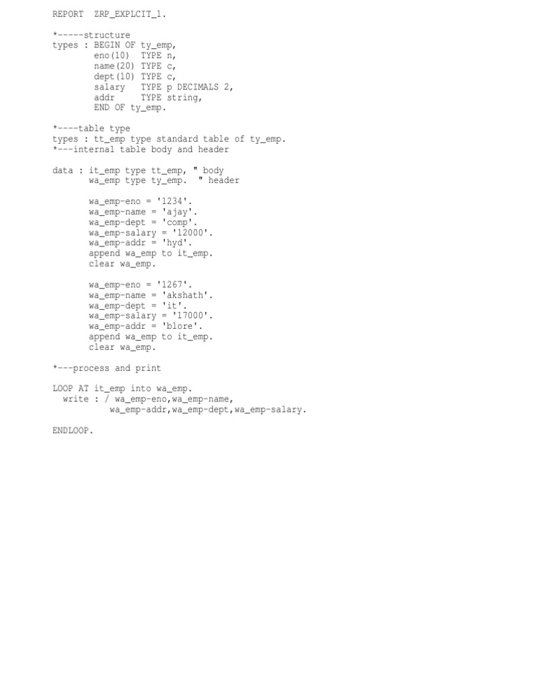 Employee Data Structure and Processing | PDF | Computers