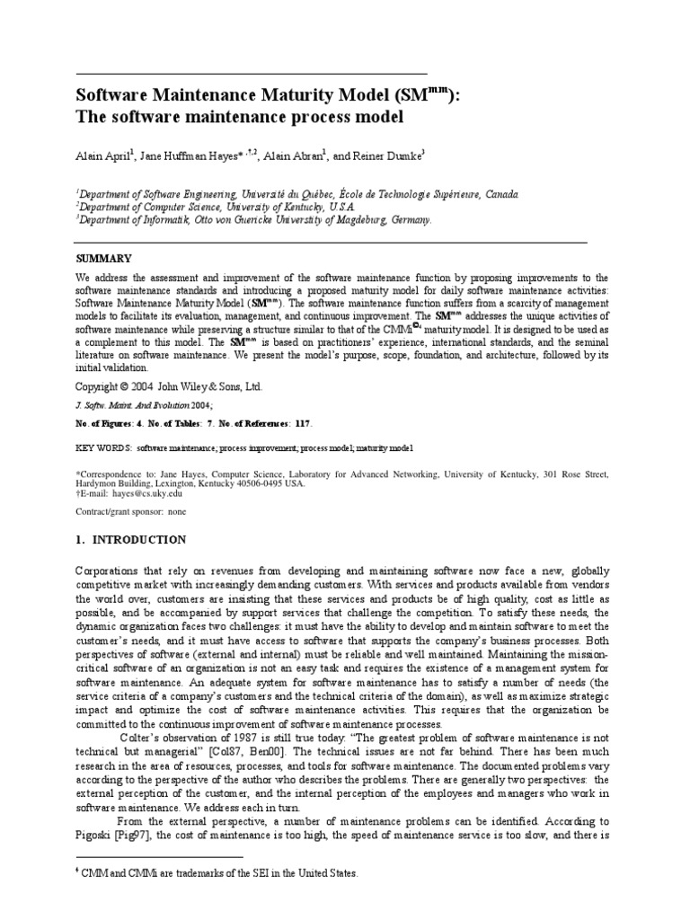 A Survey On The Software Maintenance Process | PDF | Business Process ...