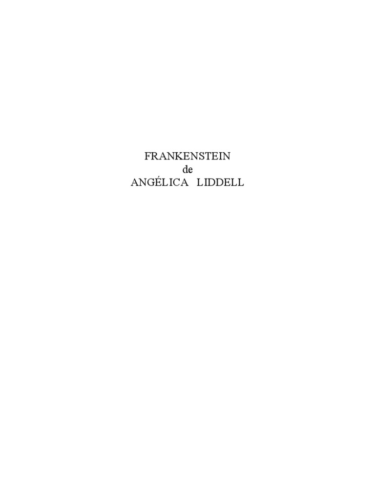 Frankenstein de Angelica Liddell PDF