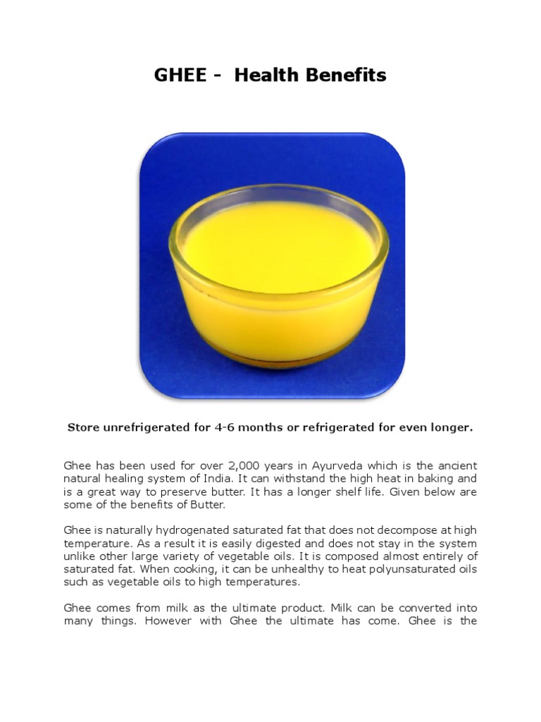 GHEE Health Benefits Butter Cooking Oil