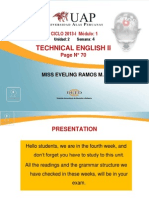 Technical English Ii: CICLO 2013-I Módulo: 1