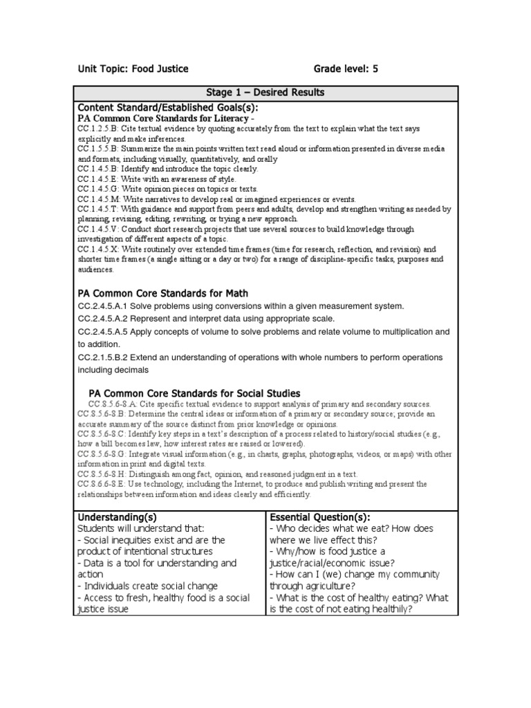 UBD Unit Plan Template Literacy Teaching Mathematics UBD Unit Plan Template Literacy Teaching Mathematics